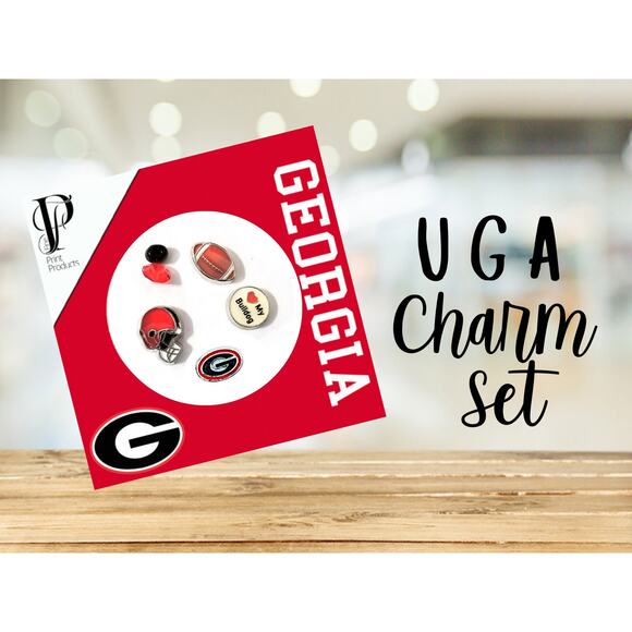 Georgia Bulldogs UGA Jewelry Floating Charm Set GA Locket Charms - Picture 1 of 4
